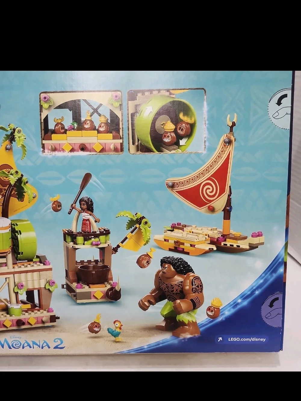 Lego Disney Kakamoara Barge Playset - Blue, Green, Yellow, Brown, Tan, Pink